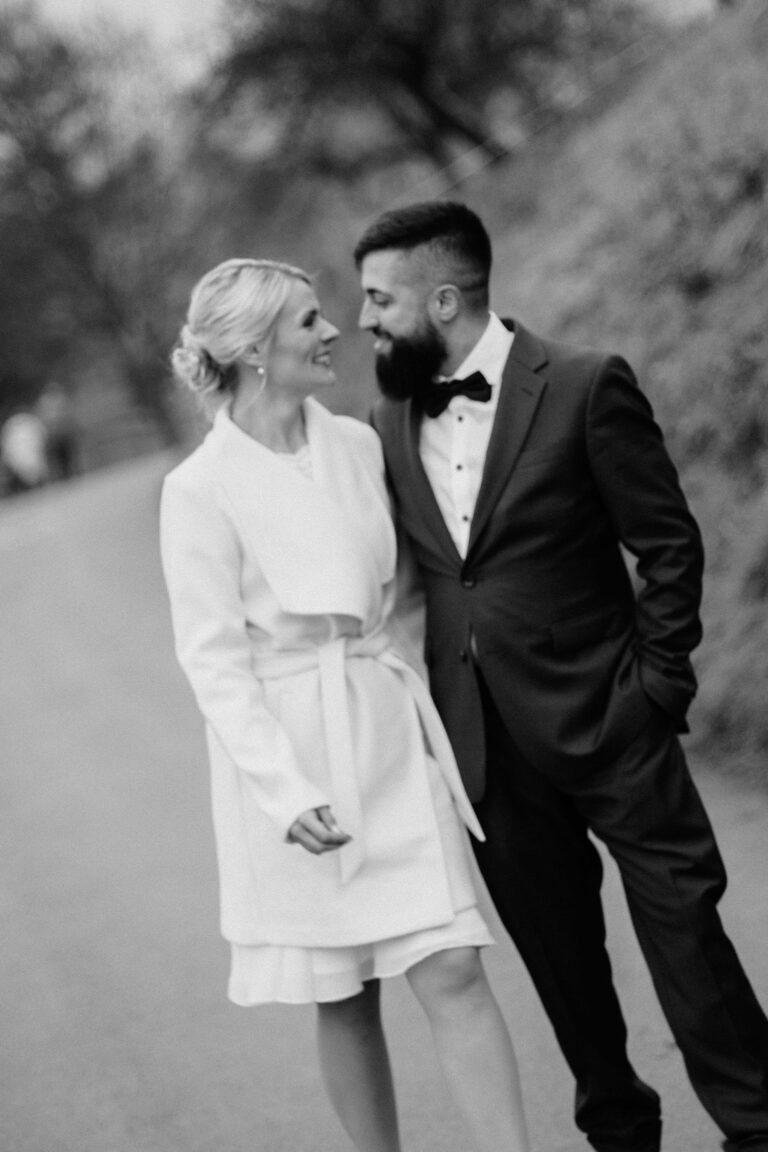 wedding couple portrait walking