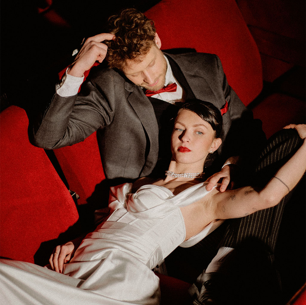 wedding couple in cinema