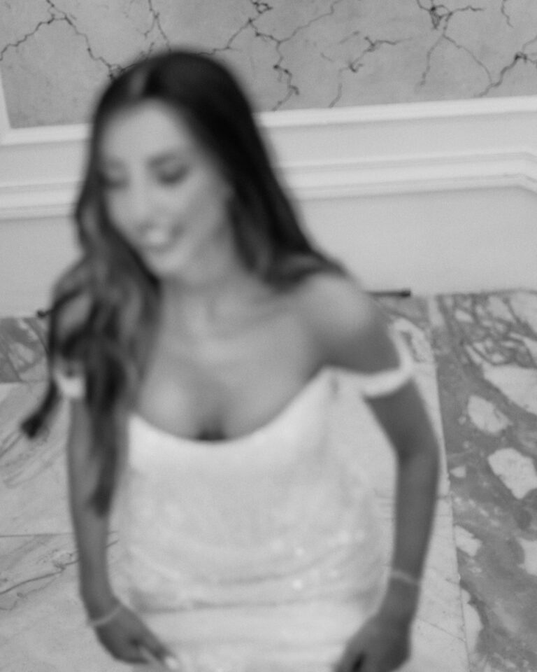 blurry bride closeup